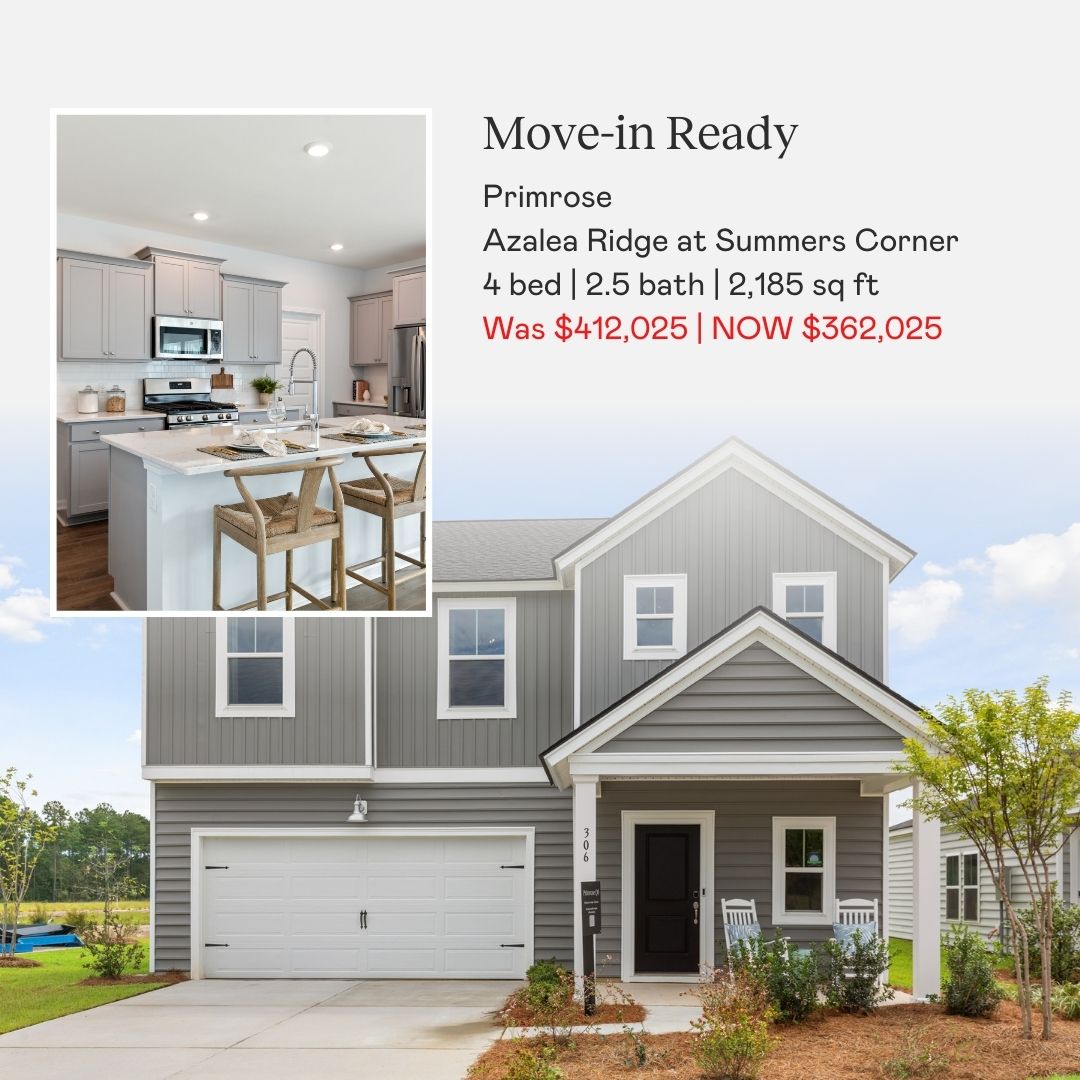 LennarCHAS's tweet photo. 💙 🎃 Treat yourself to a new Lennar home! 🏡 Take advantage of savings up to $50k OR a fixed 4.99% interest rate! The Primrose is move-in ready waiting on you to call it home! Call/text 843.514.8295 to schedule your tour! https://t.co/eavzriCoUe