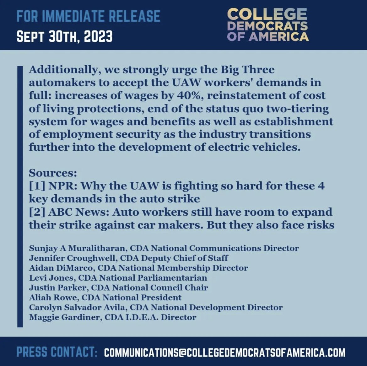 College Democrats of America tweet media