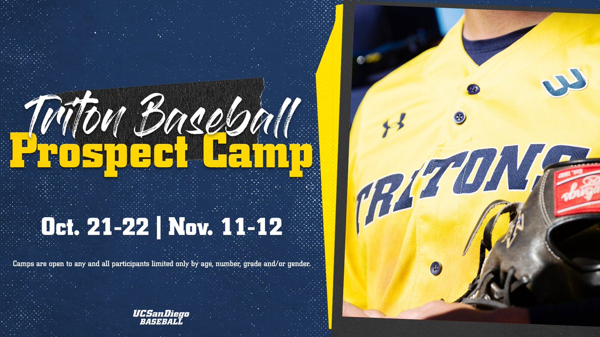 Our fall Prospect Camps are coming up soon in Triton Ballpark ⤵️ 

Info &amp; registration: ucsdbaseball.com

#GoTritons