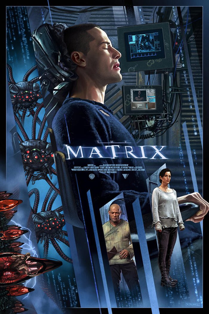 The Matrix poster art. #TheActionReturns #TheActionReturnsPodcast #TheHorrorReturns #TheHorrorReturnsPodcast #THRPodcastNetwork #Action #ActionMovies #ActionTelevision #ActionSeries #ActionMoviePodcast #TheMatrix #Neo #KeanuReeves #LanaWachowski #LillyWachowski #RichardPhilpott