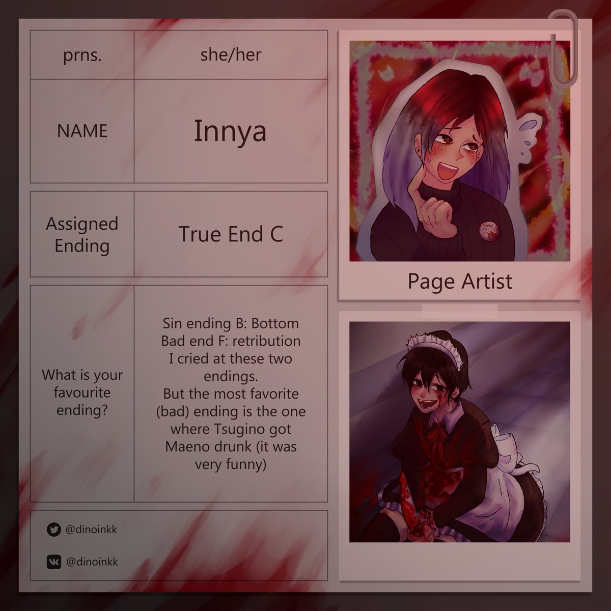 vivamusfanzine's tweet photo. ⛓️Contributor Spotlight: Innya⛓️
Innya has a cool grungy painterly style that really draws you in. We hope you look forward to what she contributes to this project as it will surely be amazing!
You can find her at @dinoinkk https://t.co/mLYrNXGThn