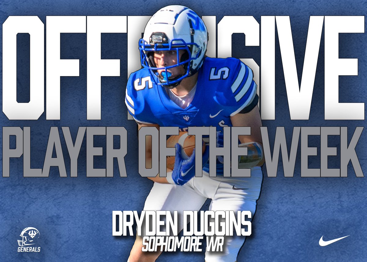 Generals_Fball's tweet photo. Congratulations to our players of the week! Jack Johnson, Dryden Duggins, and Mitchell Crow! Extended Congratulations to Will Knight and Michael Schoenberg!

#ALLINALLTHETIME https://t.co/ZdfOYHYrlg
