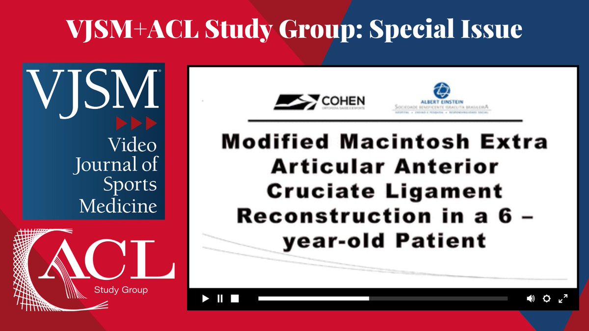 videojsportsmed's tweet photo. Do you have a young patient with a planned ACL reconstruction? Check out this new #ACLStudyGroupVJSM video showing a modified macintosh extra-articular reconstruction in a 6 year old. #kneesurgery @ACLStudyGroup
Link: https://t.co/gsCcyIyjG6 https://t.co/1TyrIqMtLR