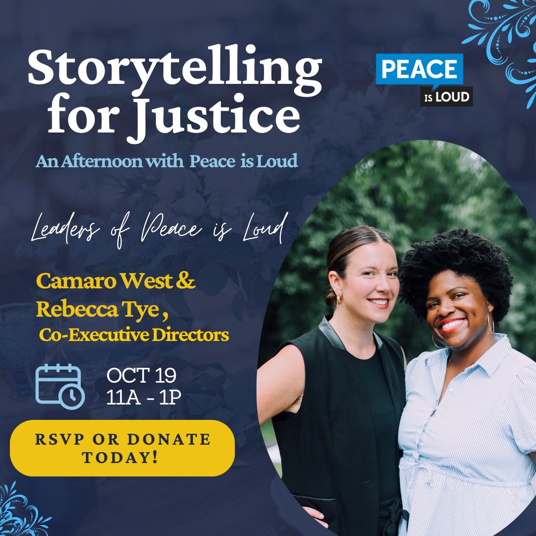 Storytelling for Justice on 10/19 will celebrate & uplift not only our incredible Movement Leaders, but also our fearless Executive Co-Directors @camarowest & Rebecca Tye! See their innovative shared leadership model in action & buy a ticket or donate! loom.ly/WE9-dMI