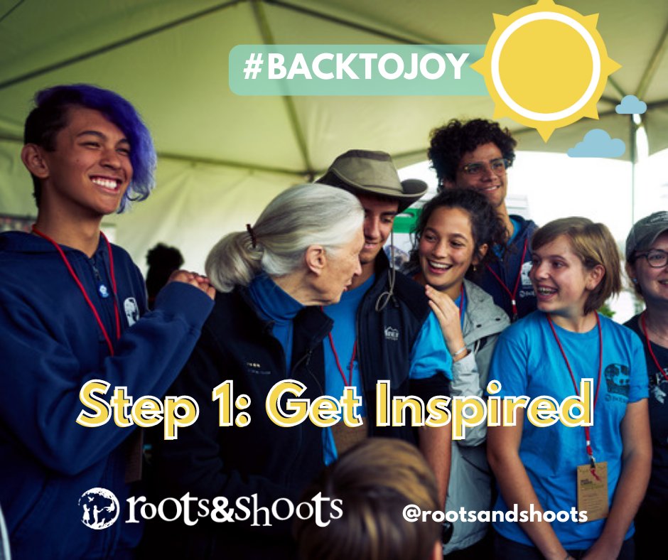 ✨Happy #DayofJoy ! Every Roots & Shoots project starts by getting Inspired. Who inspires you? It can be an activist you’ve read about, or someone in your life—anyone who motivates you through their actions. Use #BacktoJoy and tag us @RootsandShoots for a chance to be featured!