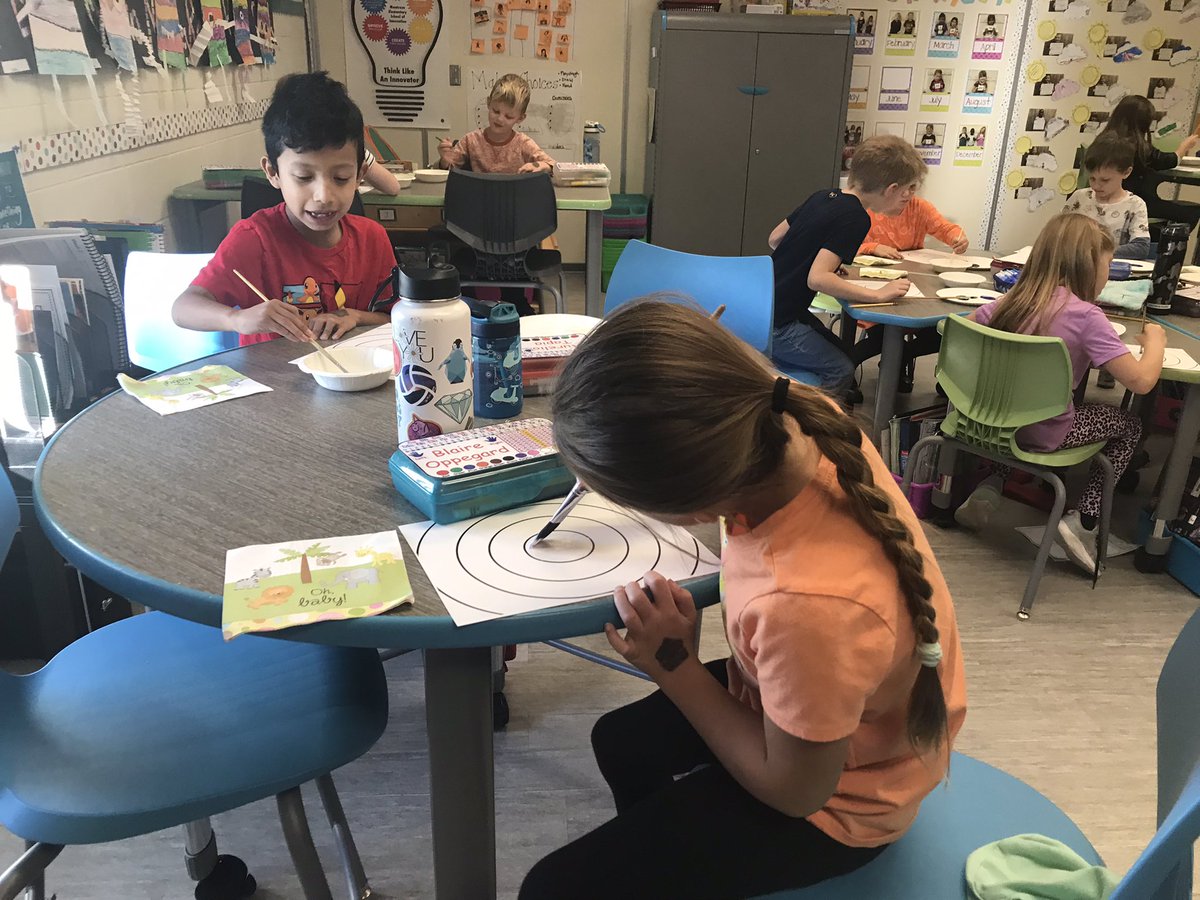 Art-Painting a Bat Silhouette and Moon using paint to create shades and tints of blue. #theMESway