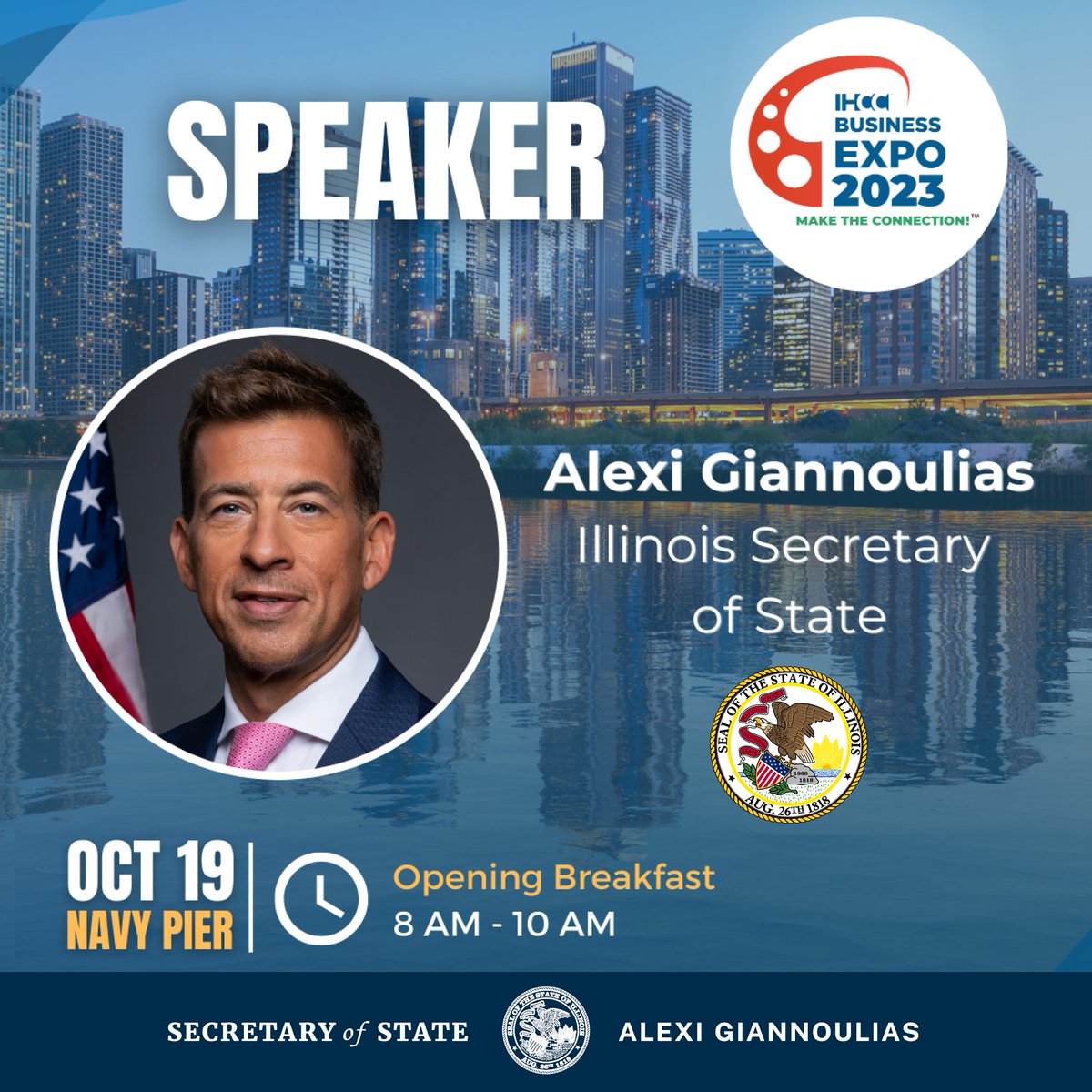 Join me at the 2023 @IHCCbusiness Expo at Navy Pier on October 19th! I will be speaking at the opening breakfast from 8 AM - 10 AM. It's a great opportunity to connect with professionals from all walks of life and hear from industry leaders.

More details: ihccbusiness.net/business-expo/