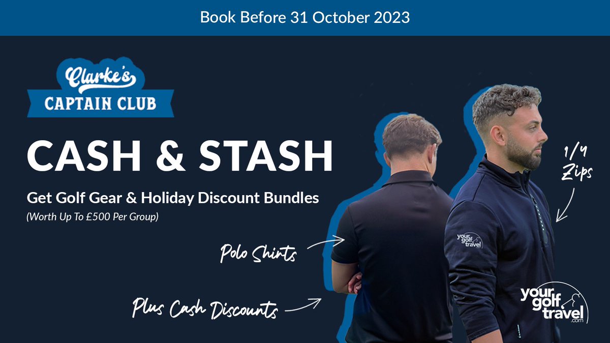 Will you make the most of the @yourgolftravel Cash & Stash promotion this October? Bundle exclusive discounts and golf gear for huge potential savings of up to £500. No better time to book! Find out more at yourgolftravel.com/promotions/cla…  yourgolftravel.com/promotions/cla…