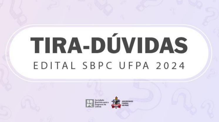 CTIC_UFPA's tweet photo. Tira-dúvidas sobre o Edital de Submissão de Atividades Científicas para a 76ª Reunião Anual da SBPC na UFPA, acesse https://t.co/vbHGsyyX45 e saiba mais. https://t.co/5iZuhWVgZe