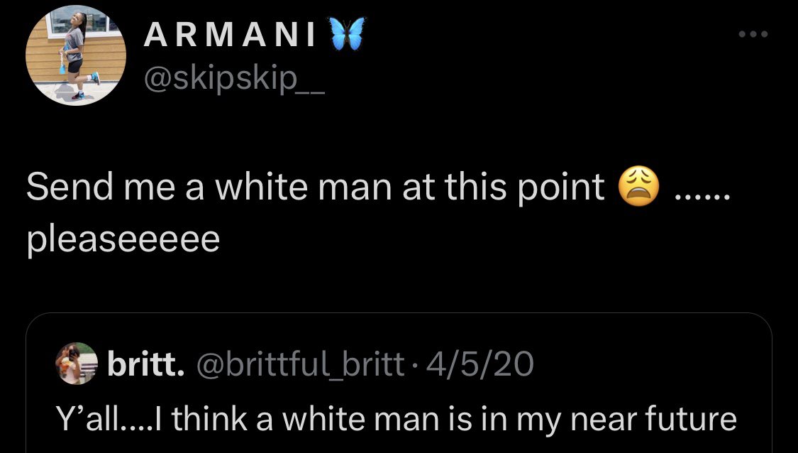 @skipskip__ Nah i think you haven’t gotten what you really love yet so you take your frustrations out on Black Men beloved. 🤷🏾‍♂️