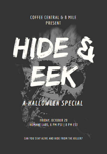 0verTimeRP's tweet photo. Join Coffee Central and 8 Mile for their spooky scary Hide &amp; Eek this Friday! https://t.co/mlgK9TDh7e