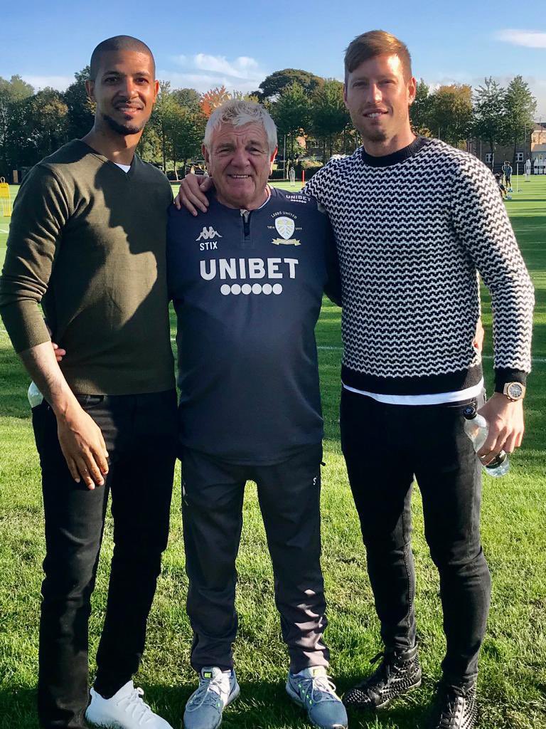 The boys are back in town… TRUE friends reunited. First time I’ve seen Dad smile in weeks. My heart is full 💙🤍💛 @jermainebecks83 @becchioluciano #STIX #LUFC