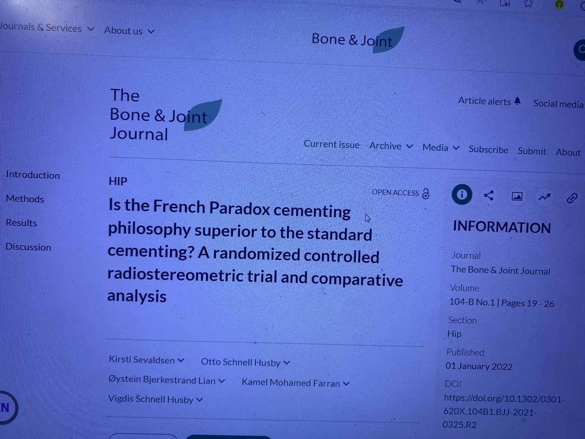 cj_footeMD's tweet image. Just read the @BoneJointJ article on the French Paradox; curious about the potential impact of marker exclusions in RSA analysis. @DunbarArthro @McMasterU @jbjs @JArthroplasty @ArthroToday @xlgriffin @DuckworthOrthEd @bjjeditor @EdinburghKnee @BrianChalmersMD #ResearchQuestions👇🏼