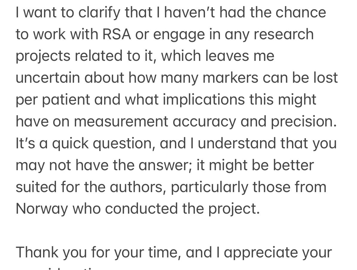 cj_footeMD's tweet image. Just read the @BoneJointJ article on the French Paradox; curious about the potential impact of marker exclusions in RSA analysis. @DunbarArthro @McMasterU @jbjs @JArthroplasty @ArthroToday @xlgriffin @DuckworthOrthEd @bjjeditor @EdinburghKnee @BrianChalmersMD #ResearchQuestions👇🏼