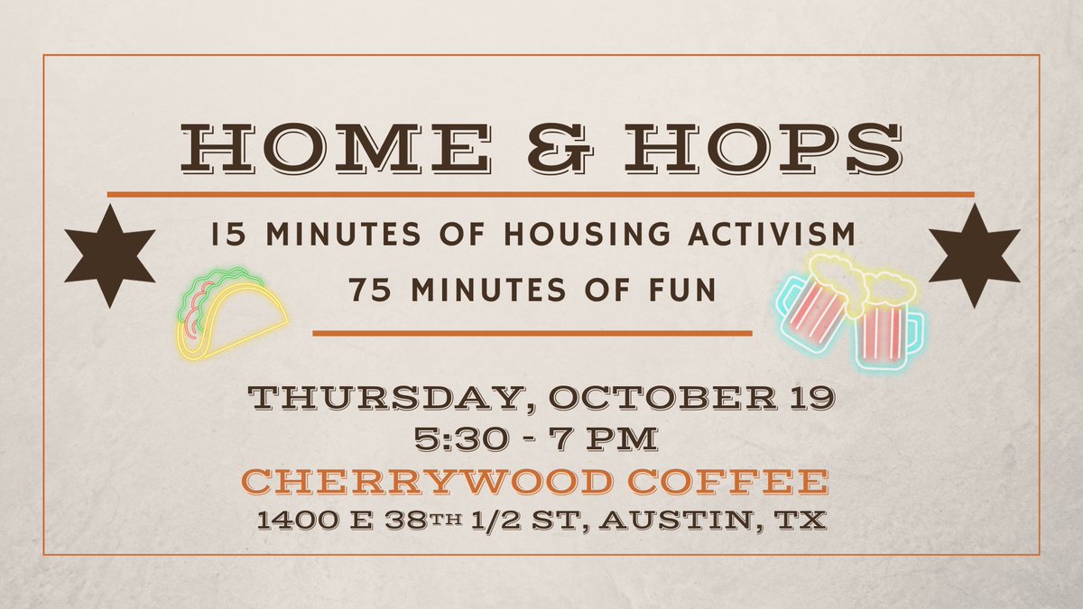 Come hang out with all your favorite housing enthusiasts, hear about what our city is doing to legalize abundant housing, and how you can help. 

RSVP at actionnetwork.org/events/1019-ho…

Full story at mailchi.mp/aura-atx/we-ne…