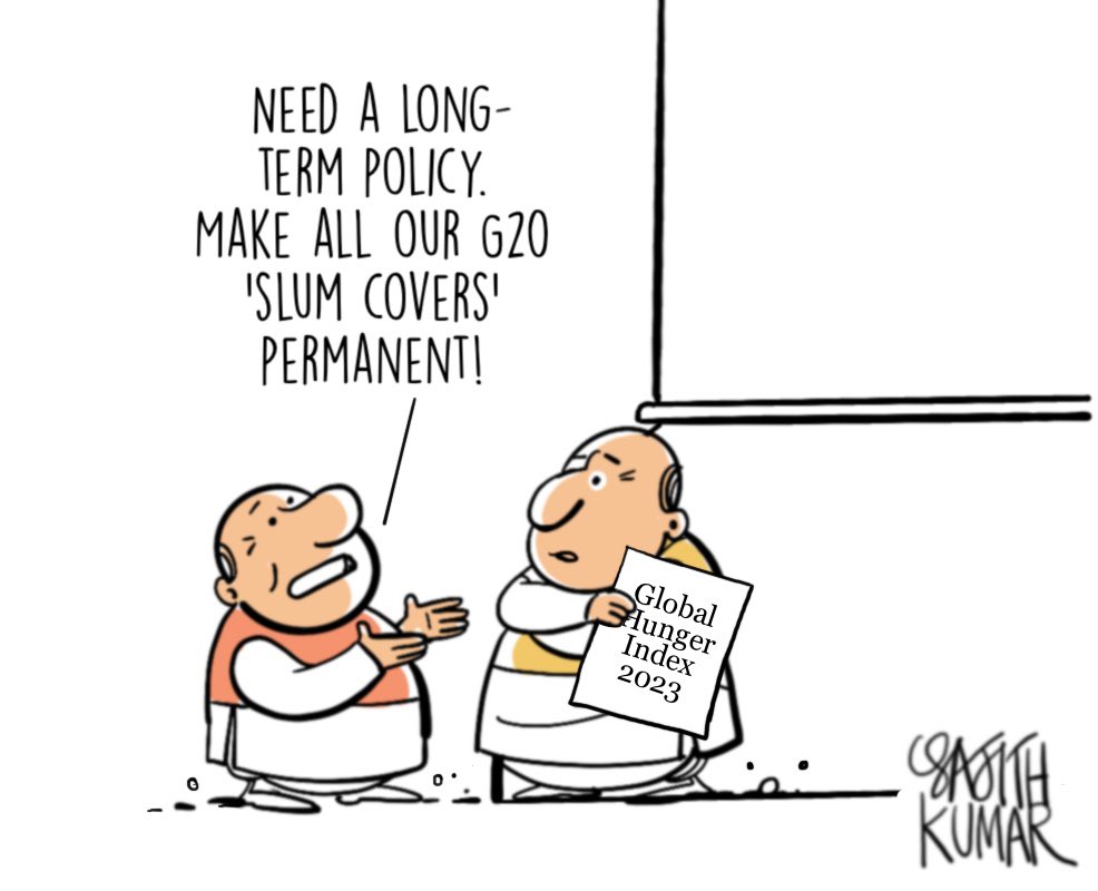 #GlobalHungerIndex cartoon @DeccanHerald