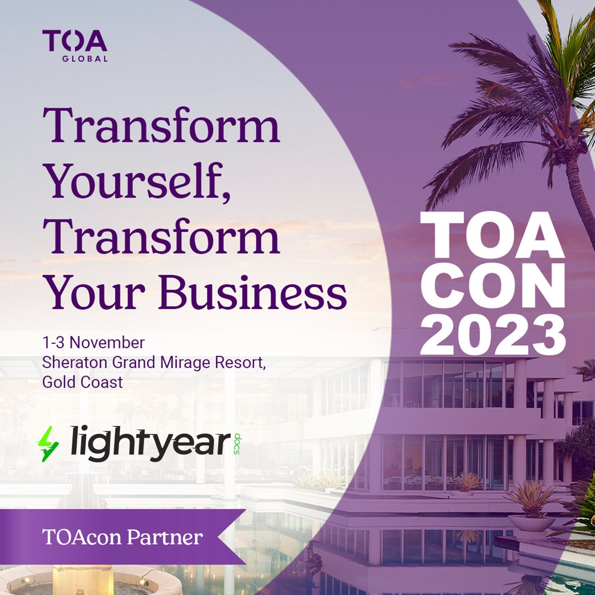 We are SO excited to be a TOAcon Partner for the #TOACON2023 at the Sheraton Grand Mirage Resort, Gold Coast on 1-3 November.

#TOAcon #OutstandingSpeakers #TransformativeLeadership #LightYearDocs