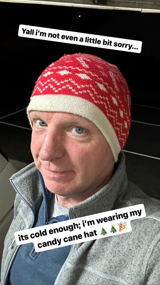 jermpc's tweet image. It’s cold enough tonight… I’m wearing my candy cane hat. #NotSorry 🎄🎉😊