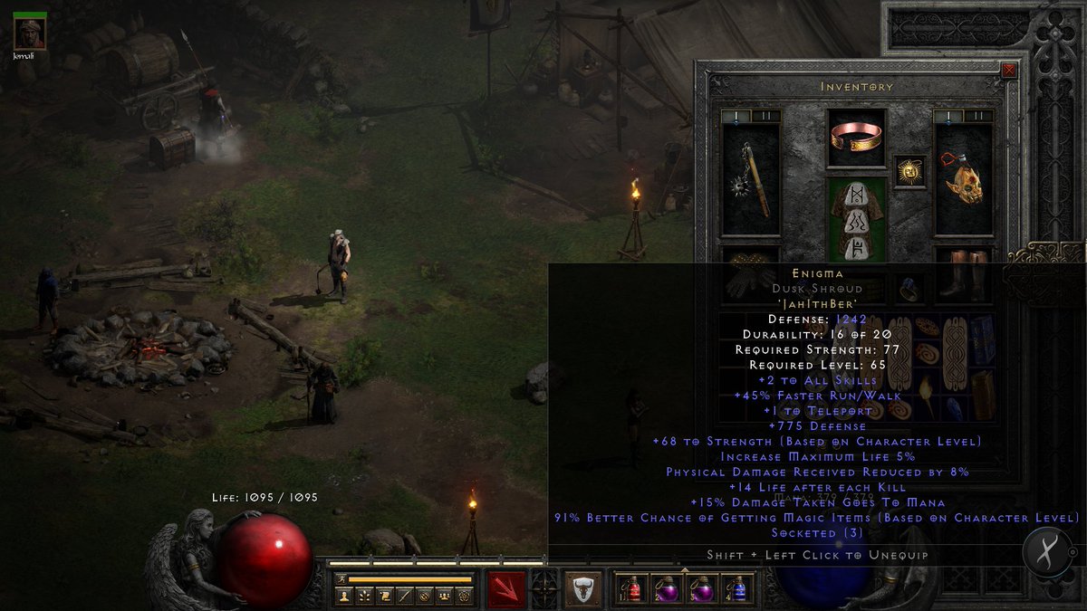 22 years later, my first Enigma ever, and it's on ladder, and it rolled perfect (on a perfect base). Never touched d2jsp either.