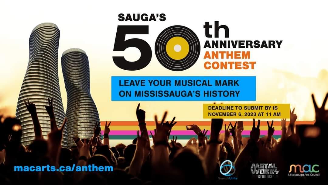 Mississauga 50th Anthem Competition is on now !!!

Leave your mark on Mississauga's music history.

For details please click:
stephendasko.com/announcing-mis…

<a href="/MissArtsCouncil/">Mississauga Arts Council</a>
<a href="/metalworksSOUND/">Metalworks Studios</a> 
#Ward1 
#Mississauga #song #musiccity #ourcommunityisourhome
