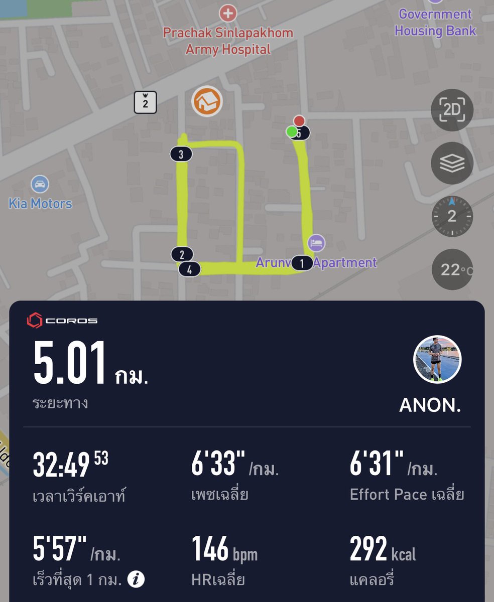 det_anon's tweet photo. วิ่งตอนเช้าก็ไม่เลว 😅
#อุดรธานี #jogging #workout #run #running #corosapex2pro https://t.co/S2Q4Ma48mM