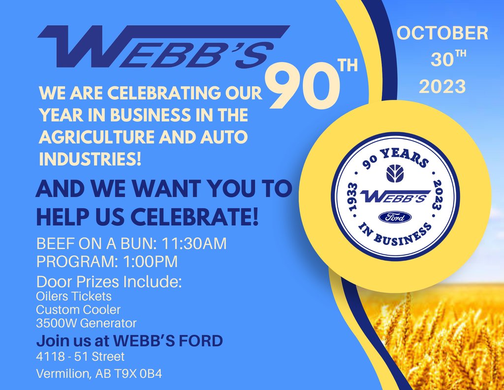 🎉 Join us as we celebrate 90 years in the Agriculture &amp; Automotive industries! From humble beginnings through 4 generations our journey has been nothing short of extraordinary.  

#WebbsMachinery #WebbsFord #NewHolland #Ford #Agriculture #Automotive #90thAnniversary