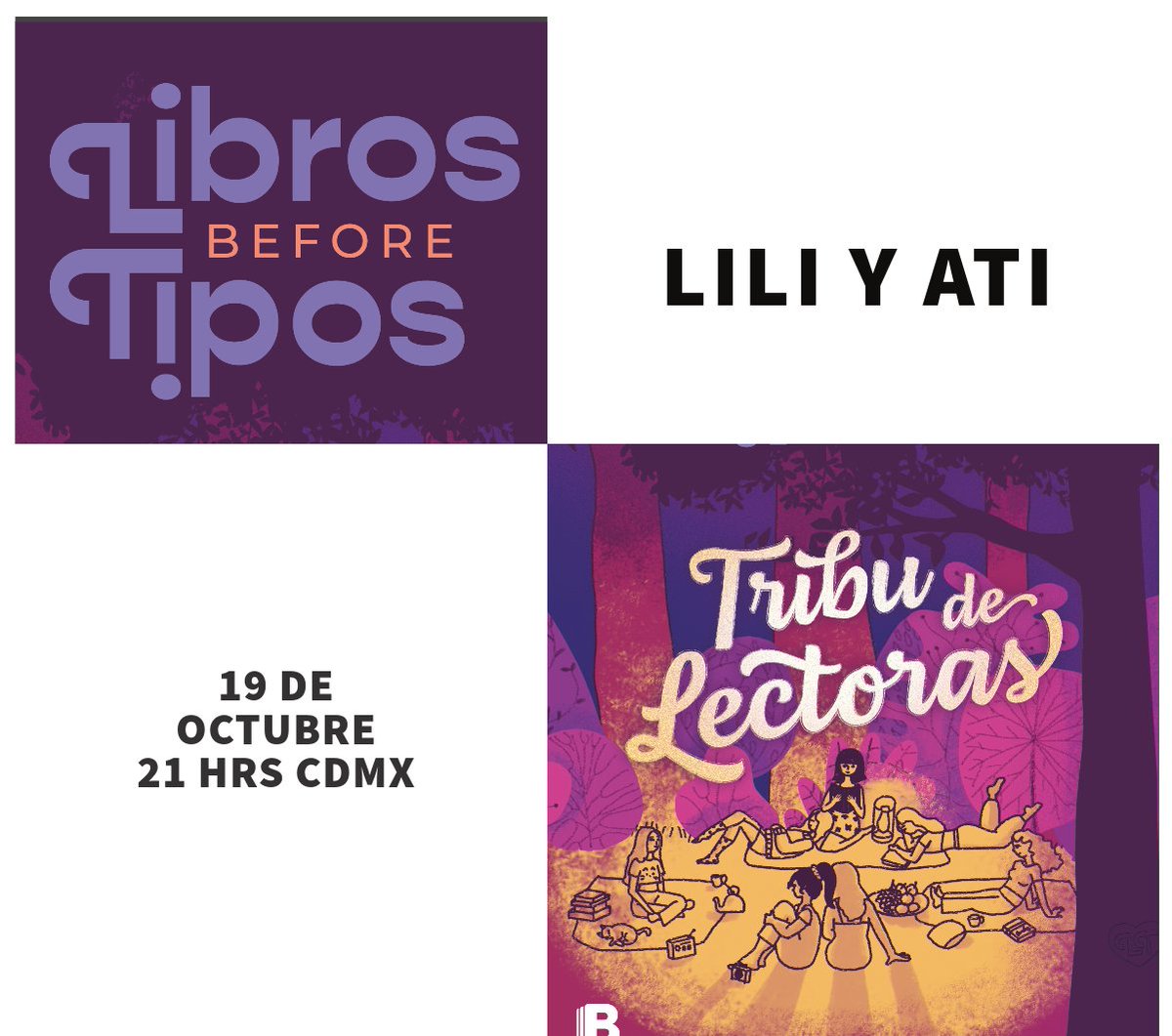 El próximo jueves 19 de octubre a las 21 hrs CDMX nos acompañarán Lili (<a href="/lili_blend/">Lilí con acento 🩷💛💙</a>) y Ati (<a href="/conejoliterario/">Conejita lectora 🐰✨</a>) de <a href="/Librosb4Tipos/">Librosb4tipos</a>  para platicarnos de su libro #TribudeLectoras de <a href="/penguinlibrosmx/">Penguin Libros México</a>. En este link pueden agregar un recordatorio y acompañarnos: x.com/i/spaces/1YpKk…