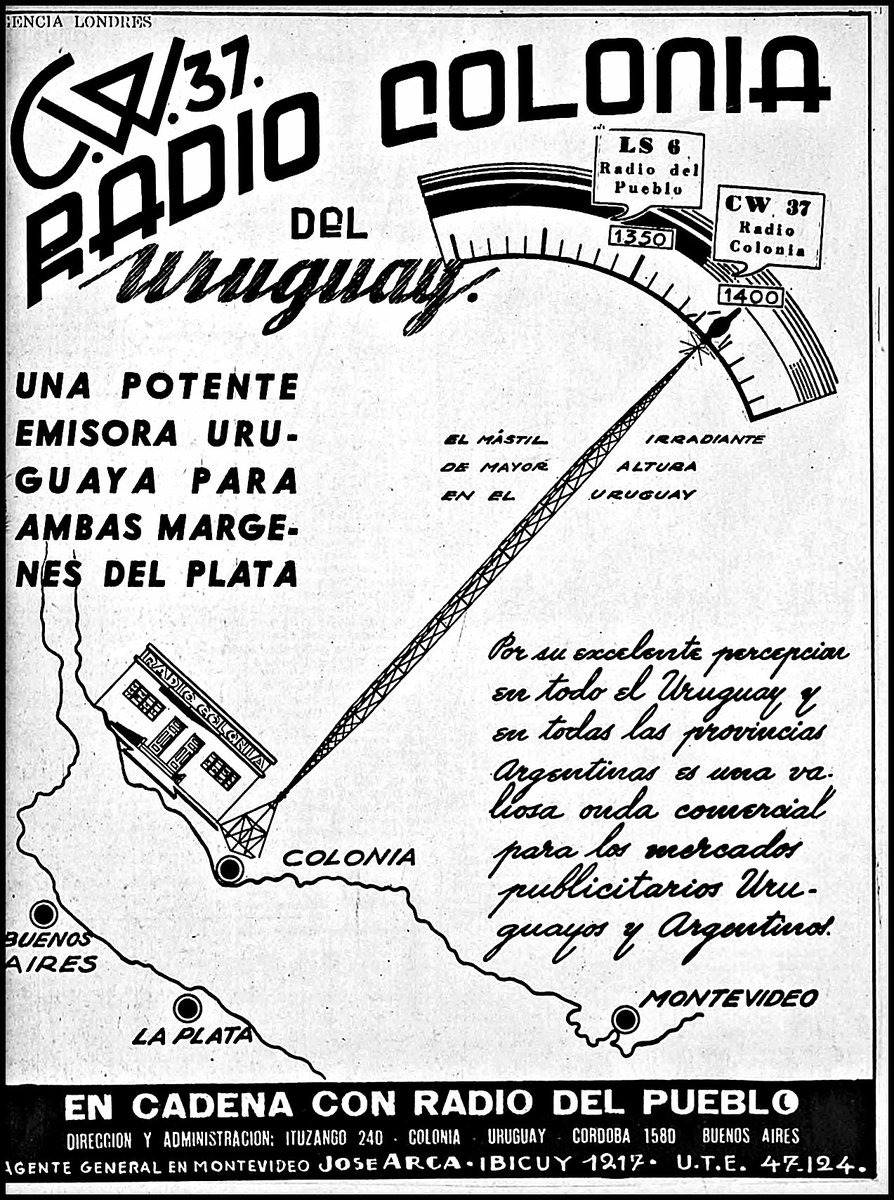 ractividades's tweet photo. 90 años de #CW1 #RadioColonia #Uruguay🇺🇾
📻 #CW37 #RadioColonia 1938 https://t.co/tQfquzFgT7