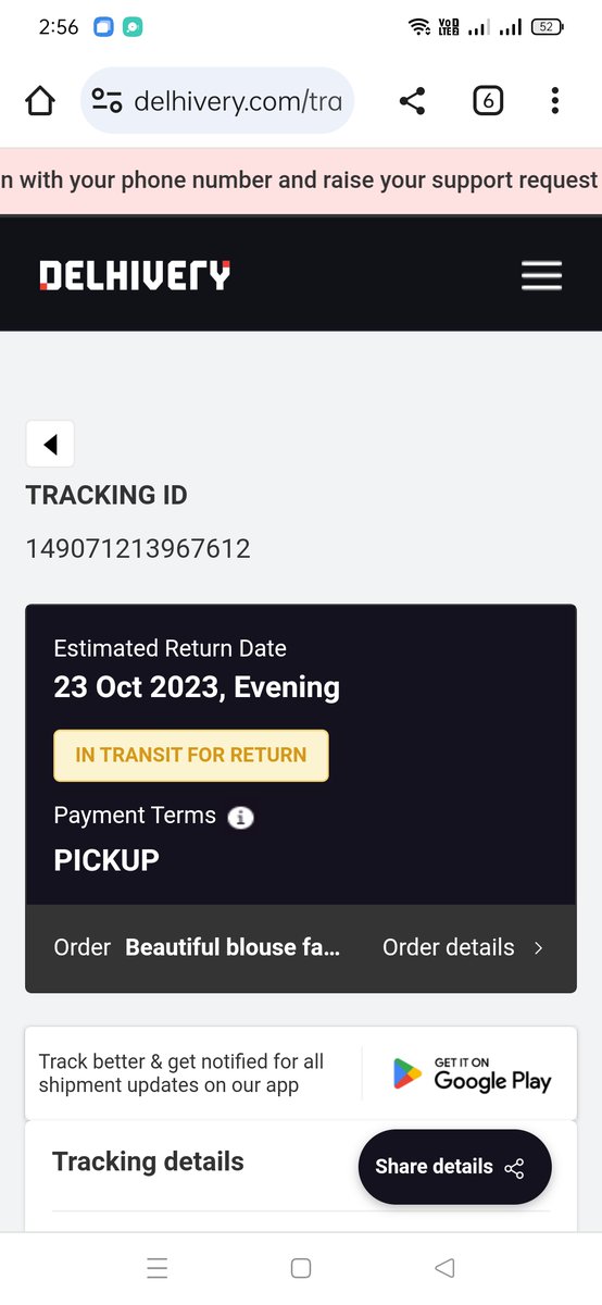 Bejisayani's tweet photo. When I'll get my refund @meesho_support order is already returned https://t.co/Hp4w5SVZtU