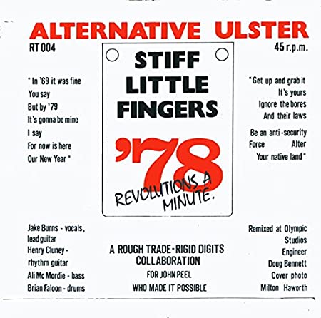 45 years ago today
Alternative Ulster is the second single by punk rock band Stiff Little Fingers, released  on this day in 1978, and later appeared on the band's 1979 debut studio album, Inflammable Material

#punk #punkrock #stifflittlefingers #history #punkrockhistory #otd