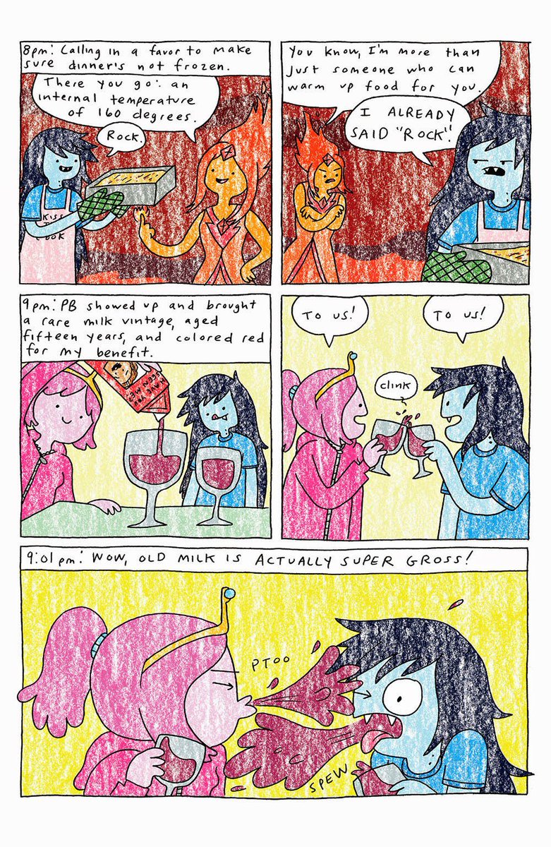 <a href="/anj_draws/">anj capizzi</a> marceline actually makes a zine (marcelzine) in the comics lol and has a little hourlies