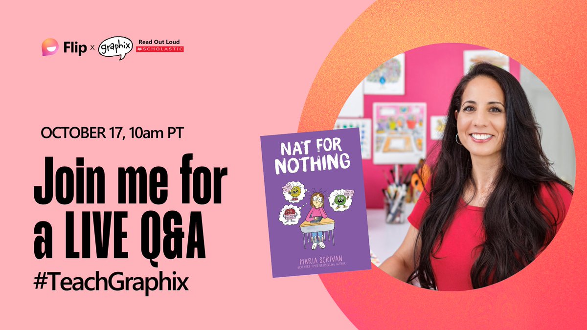 annkozma723's tweet photo. It's #TeachGraphix Week!
I'm SO EXCITED to welcome @jamarnicholas, Jenni Holm @mariascrivan & @StudioJJK to a super fun @MicrosoftFlip Event in partnership w @ScholasticEdu! Celebrate #creativity and #graphicnovels plus hear the authors Read Out Loud too!
https://t.co/tdKVT7uvvb https://t.co/7ZsJVHUyxL