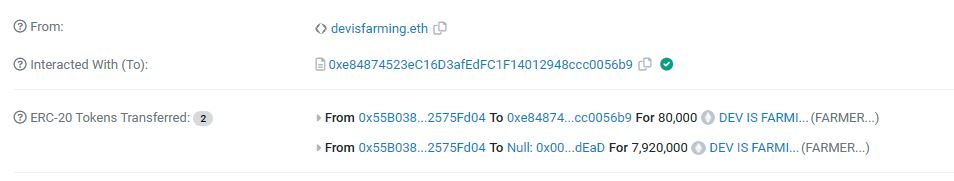 Farmercoin_'s tweet photo. 8 Million $FARMER Tokens have just been sent to dead address from Marketing Wallet bringing supply under 950 million. This makes over 5% burnt so far since project launch just 2 weeks ago, thats just crazy! https://t.co/mZ3kbdrrD3