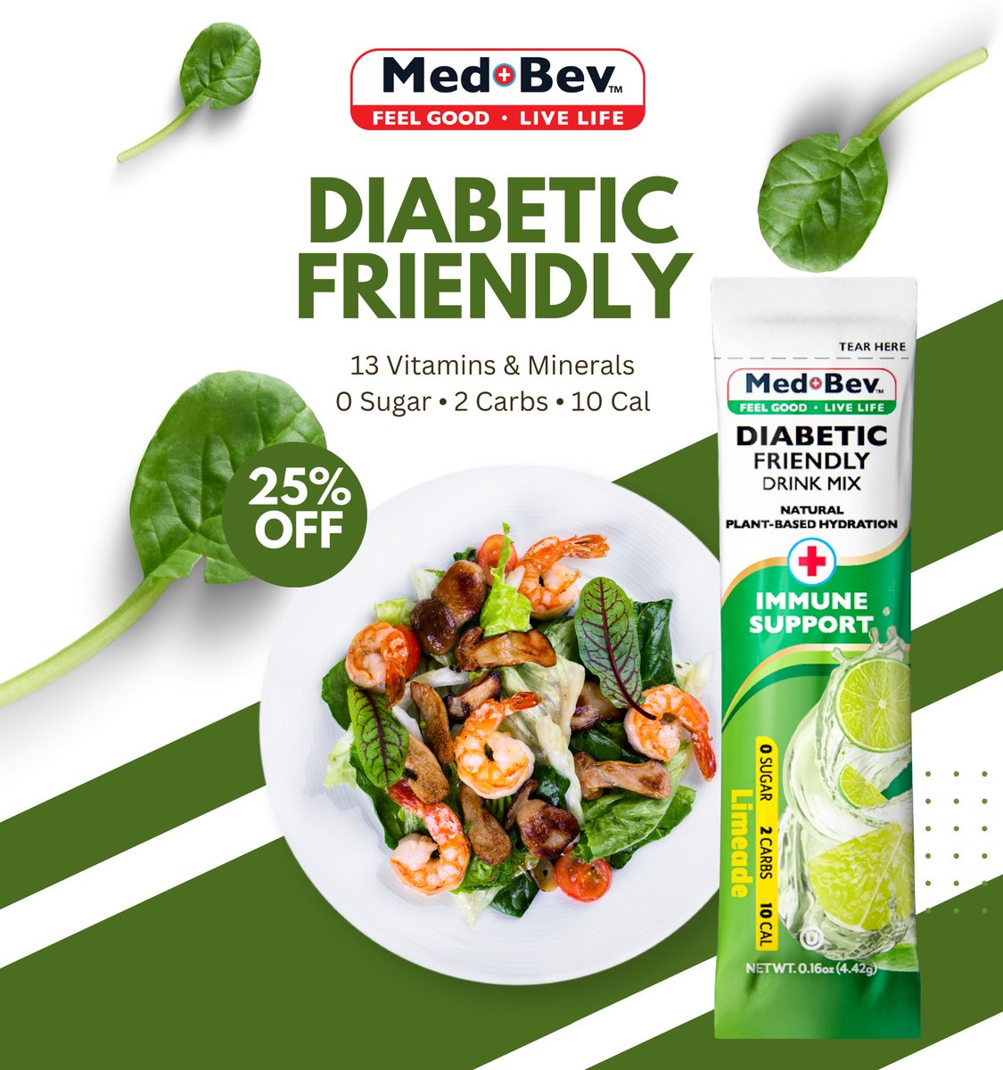 Med_Bev's tweet image. What’s for dinner? 🍽️ I bet it will taste better with a cold glass of our Limeade flavor 🤪 #DiabeticFriendly #immunesupport #naturallysweet #limeade #MedBev