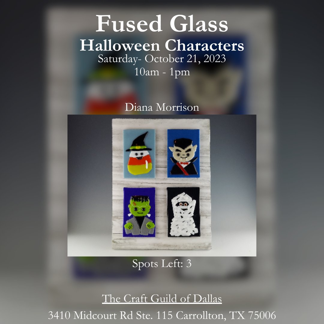 TheCraftGuild's tweet photo. Looking for a creative escape this weekend? Join us at The Guild!👨‍🎨

Choose between molding a ceramic votive holder, crafting spooky Halloween glass pieces, or growing your beading knowledge with Marthalee! Enjoy a weekend full of artistic flair with us!🥂
#CraftGuildofDallas https://t.co/yE34T3Kc15