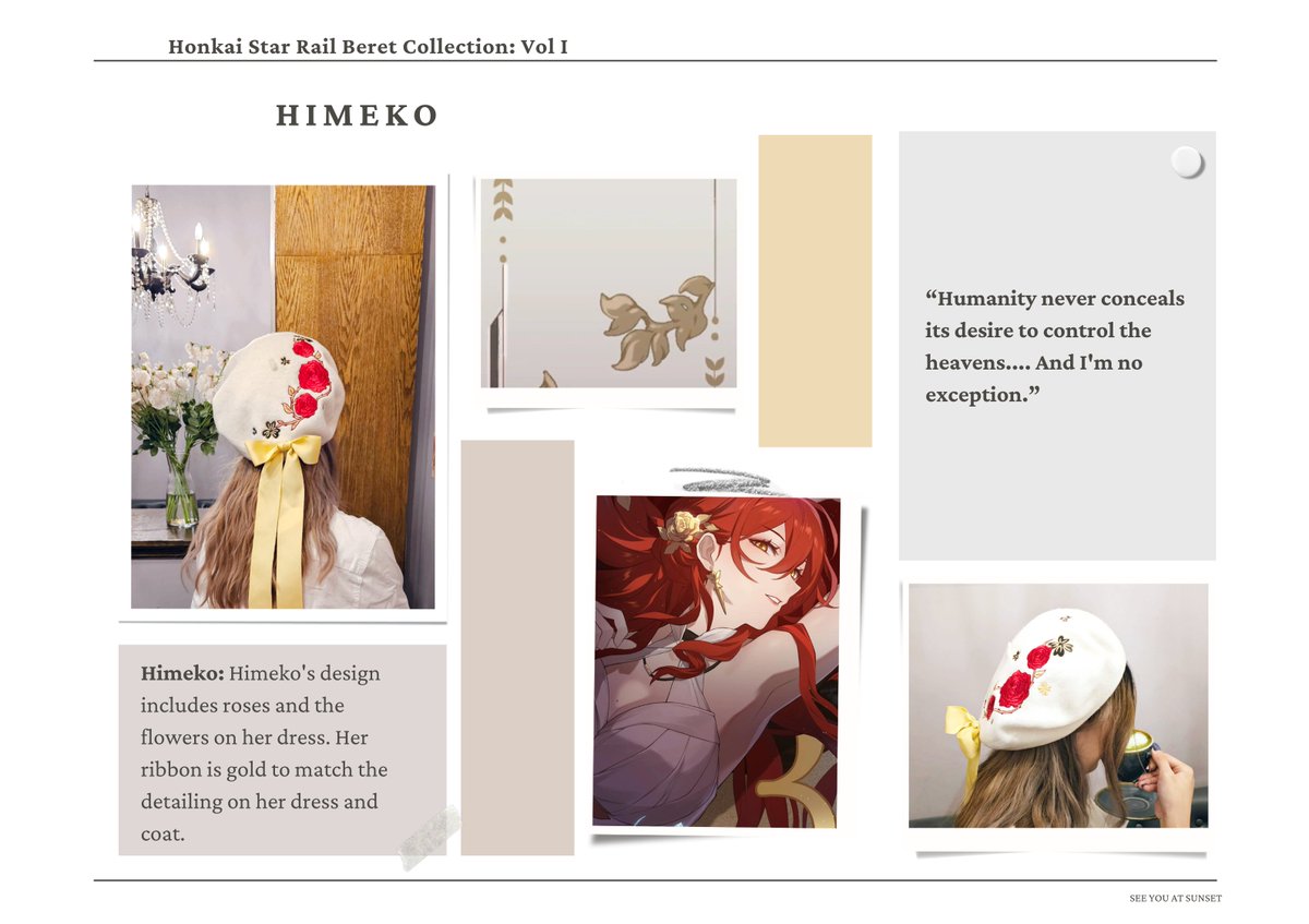 seeyouat520's tweet photo. [RTs Appreciated]    

🌹 Himeko Beret Design🌹

Link to KS in the reply!

#Hiemko #AstralExpress #HonkaiStarRail #HSR #StarrailPS5 https://t.co/6pA3J6zm8w