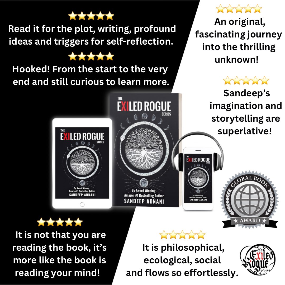 Jwax_ol's tweet photo. Your Next Read: 

The Exiled Rogue Series has won a Silver Medal in the Global Book Awards 2022 in the Metaphysical &amp; Visionary category

by Sandeep Adnani ( @sandeep_adnani ) 

Series: https://t.co/KY9iSUluVg https://t.co/uGcl2L6X5g
