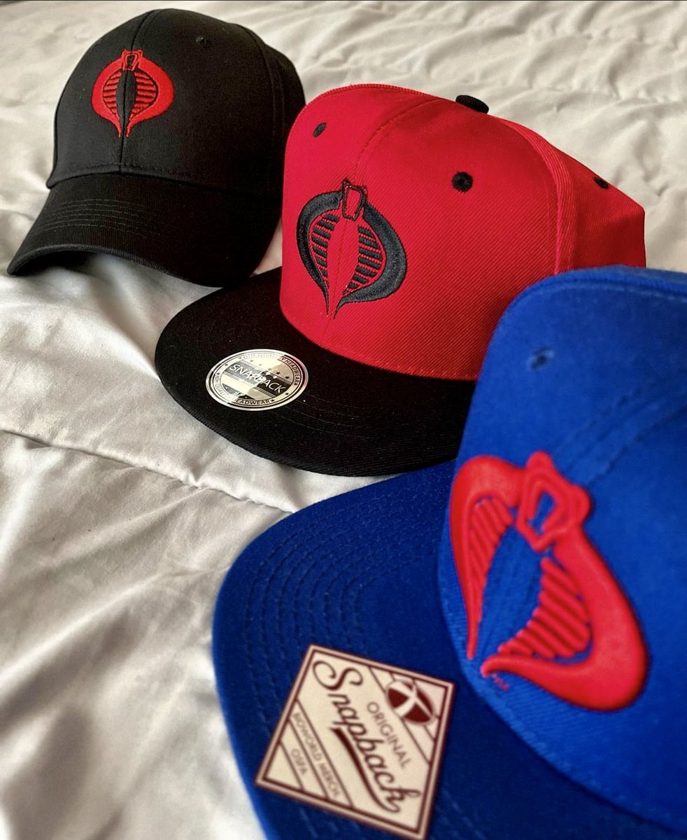 realcocogal's tweet photo. Which cap do you like? #snapbackcap #cap #snapbackhats #snapbackhat #cobra #gijoe #arealamericanhero https://t.co/FNydjbCh6v