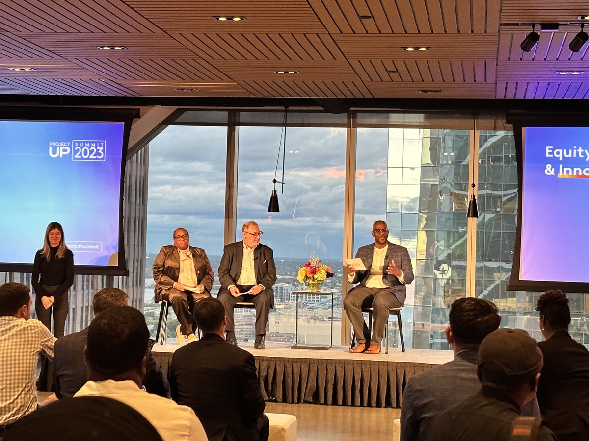 At #ProjectUp2023.  Amazing kickoff with one of our Inclusive Ecosystem Council members <a href="/michaelobrien/">michaelobrien</a>, @reverandcortez and friend and partner Pew ⁦<a href="/DAFrizzG/">DonnaFrisbyGreenwood</a>⁩
