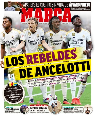 cabaislois's tweet photo. Al día siguiente de descubrirse que la jueza que inició (más bien frenó) la instrucción del caso Barsa-Negreira está casada con un proveedor del club (por lo que debió inhibirse), la basura Marca sale inventándose una nueva crisis en el Madrid. (Pongo imagen para que no cliquéis) https://t.co/MBnKDW7mTH