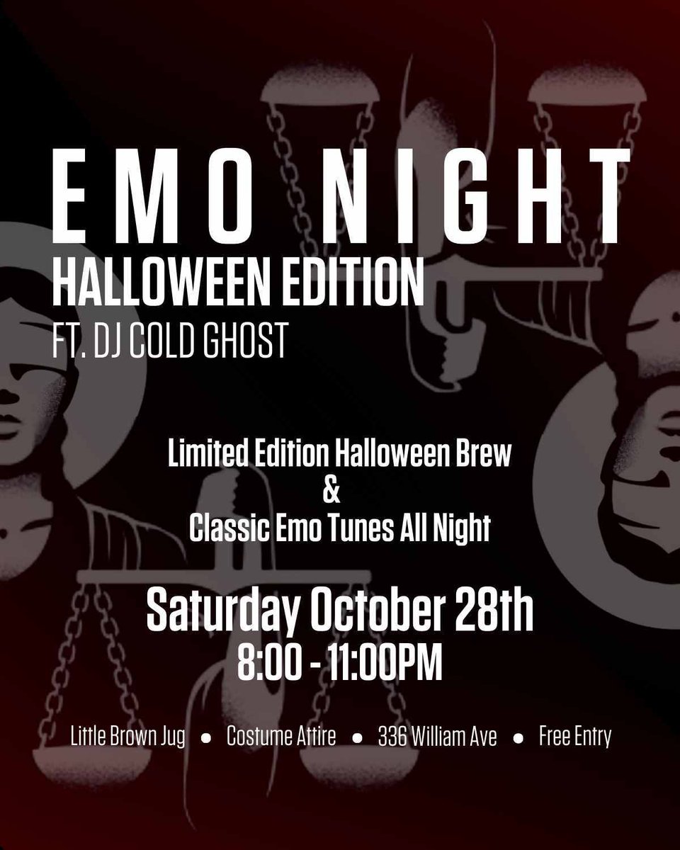 Emo Night is back with a special Halloween edition! DJ Cold Ghost spins Emo nostalgia from 8-11PM Oct 28th. We’re brewing up something special for the occasion, and pouring pints of all of your favourites as well.

Free entry, wear your costumes, and enjoy some classic emo tunes.