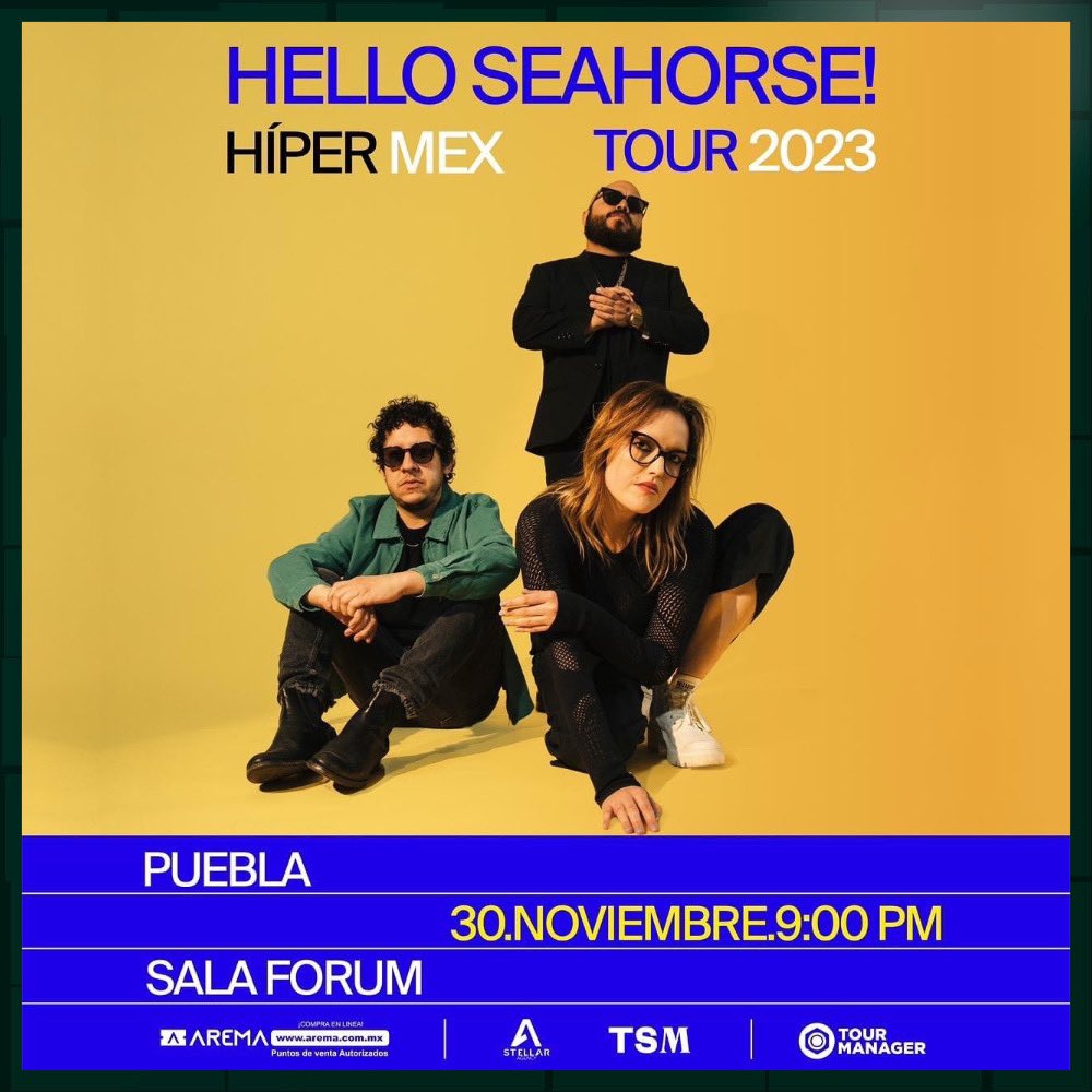 todoindierock's tweet image. Hace unas semanas @HelloSeahorseMX lanzó su nuevo álbum #Híper el cual podrás disfrutar en #Puebla 🎤👇🏼

🎫 Accesos en @aremamx 
🔗 arema.mx/evento/10542
💿 @SalaForum | @StellarAgencyla | @AgenciaTSM_ | @TourManagerMex 

#TodoIndieRock