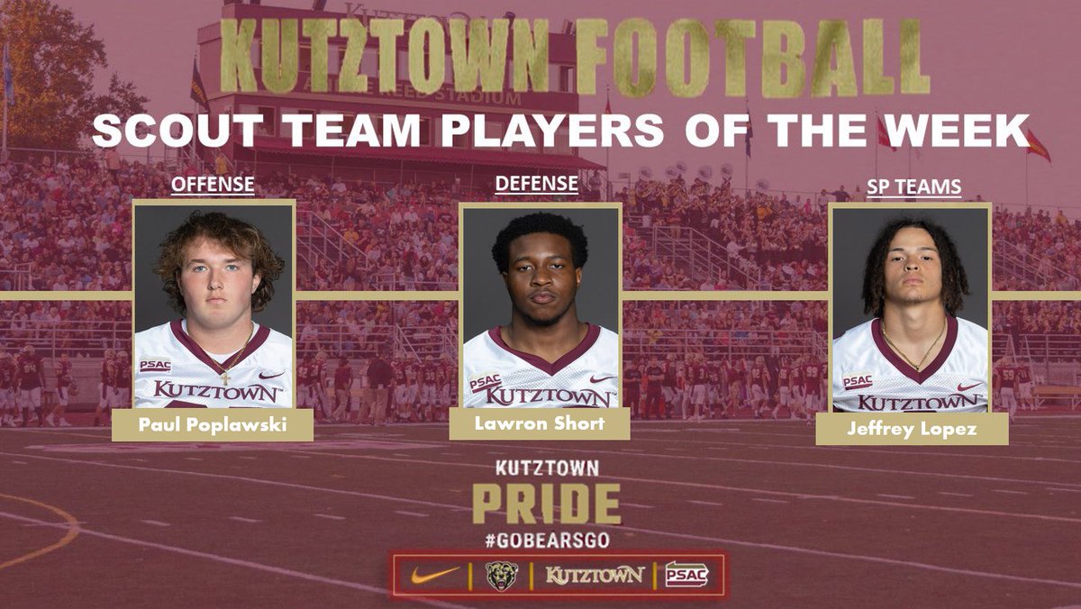 KUBearsFootball's tweet photo. SCOUT TEAM PLAYERS OF THE WEEK ‼️

#BearsEat https://t.co/VC13UAN9OO