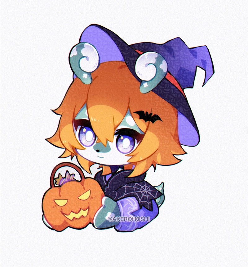 「and some Halloween fan service with Mame」|akerohoshi ❄ commission openのイラスト
