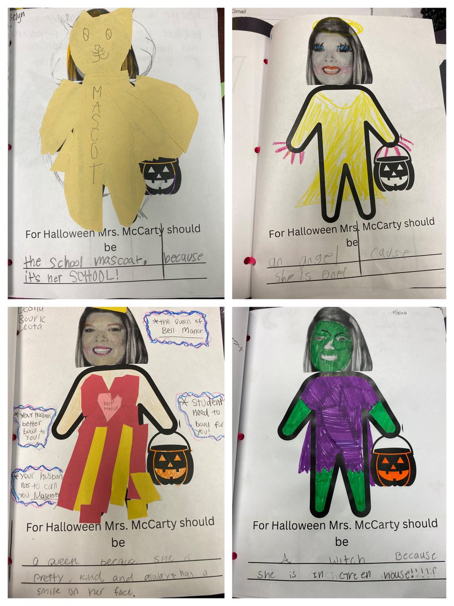 Keri_A_McCarty's tweet photo. In case you’re wondering what I should be for Halloween, 3rd grade has some ideas!! ❤️🐾💛 #BeABobcat https://t.co/k11QqiRaqb