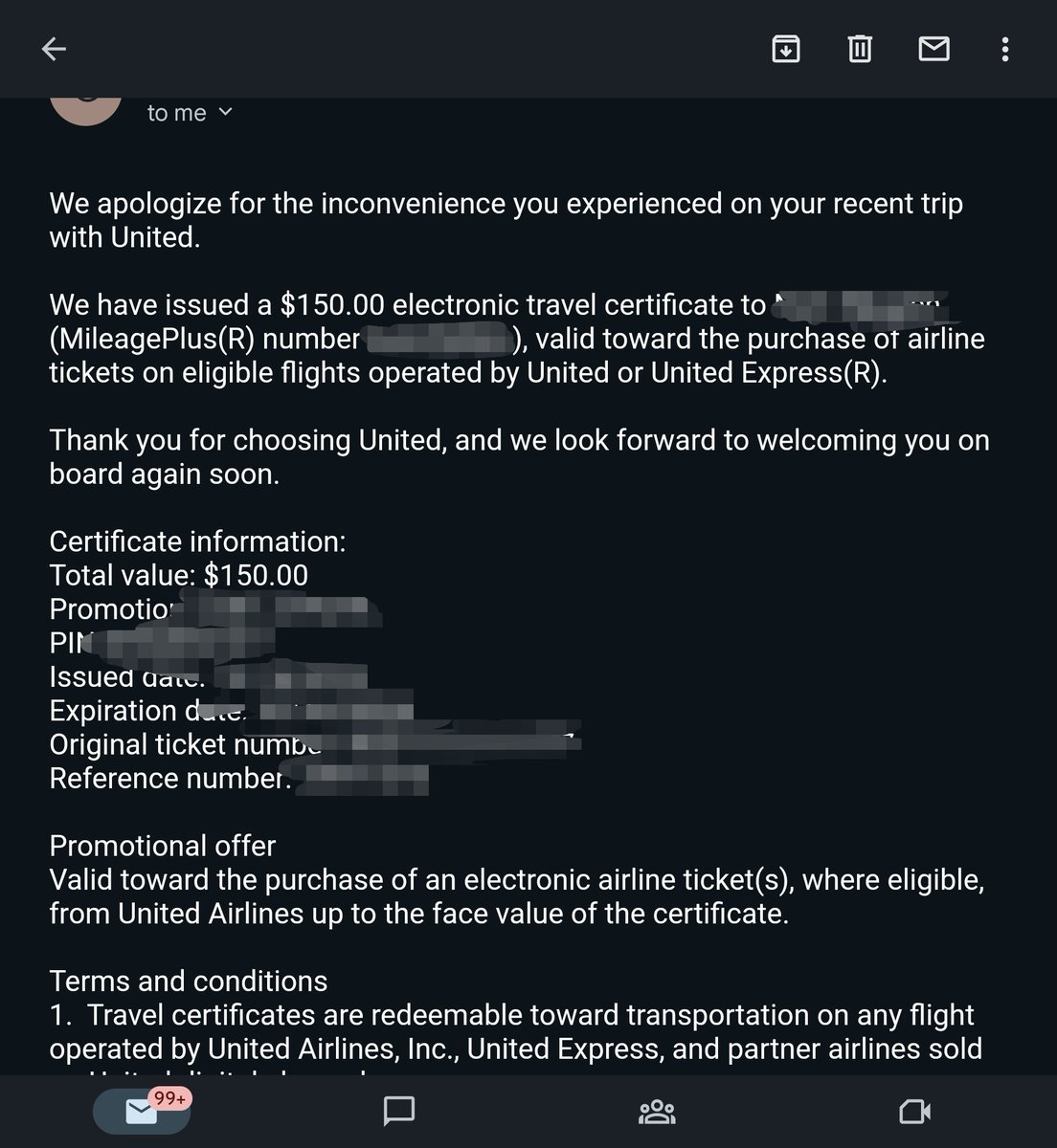 flyassnam's tweet photo. @united Was this suppose to be the resolution? Because I still don't see any accountability on United &amp; more of a big 🖕 to me as the consumer. Nor was I offered an alternative to get where I needed to go within reasonable time. The 9-hour delay was not my fault, and United says oh well https://t.co/cjsVDAKoOl