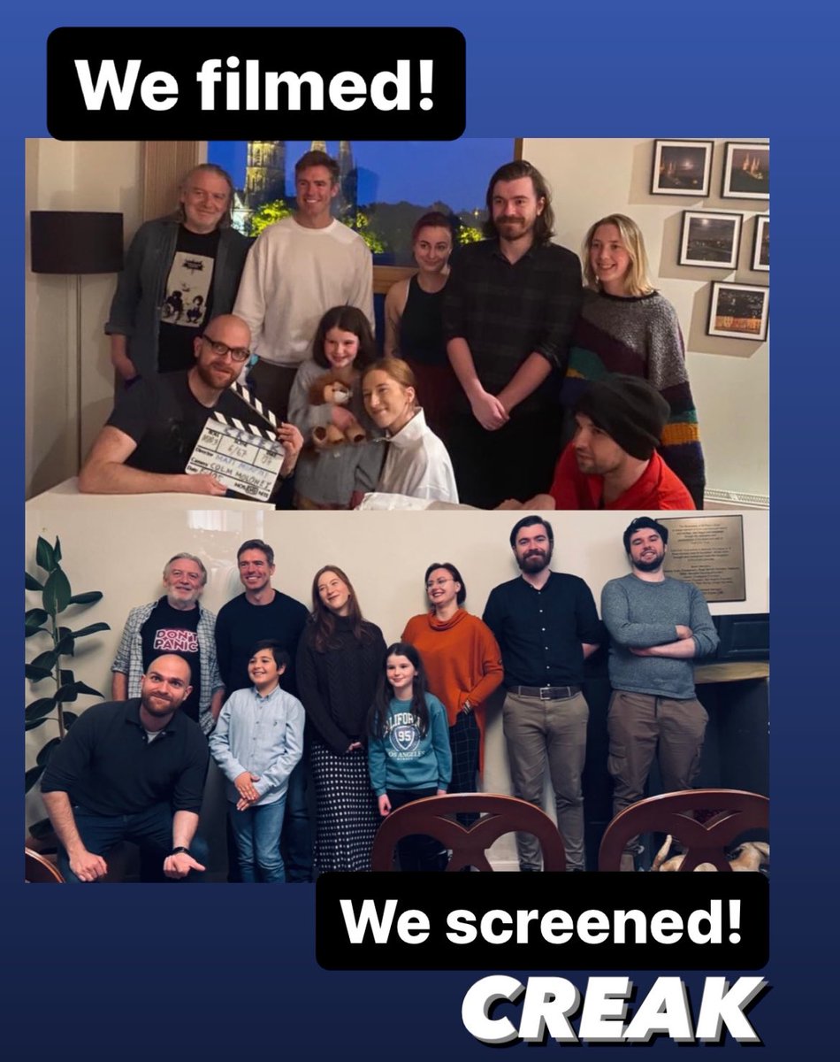 Back in 2020 I wrote a short story. 

This past May I got to direcit the short story into a film. 

June - September We’re editing the film. 

This week we got to screen the short film to an amazing Crew and Cast who made it happen! 🎬
#Creak 

More details coming soon. ☺️