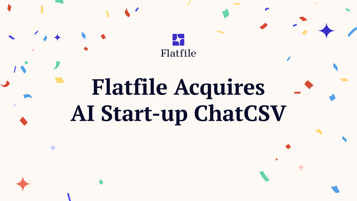 flatfile's tweet image. Flatfile doubles down on AI with ChatCSV acquisition and integration with the Flatfile Data Exchange Platform. Read the full story here: flatfile.com/news/flatfile-…

#AI #ChatCSV #DataExchange #DataImport