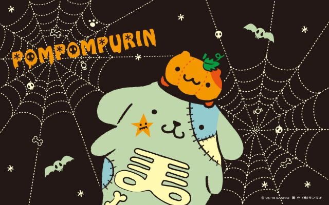 piinkimi_'s tweet photo. spooky pompompurin https://t.co/XQviOJdP2G