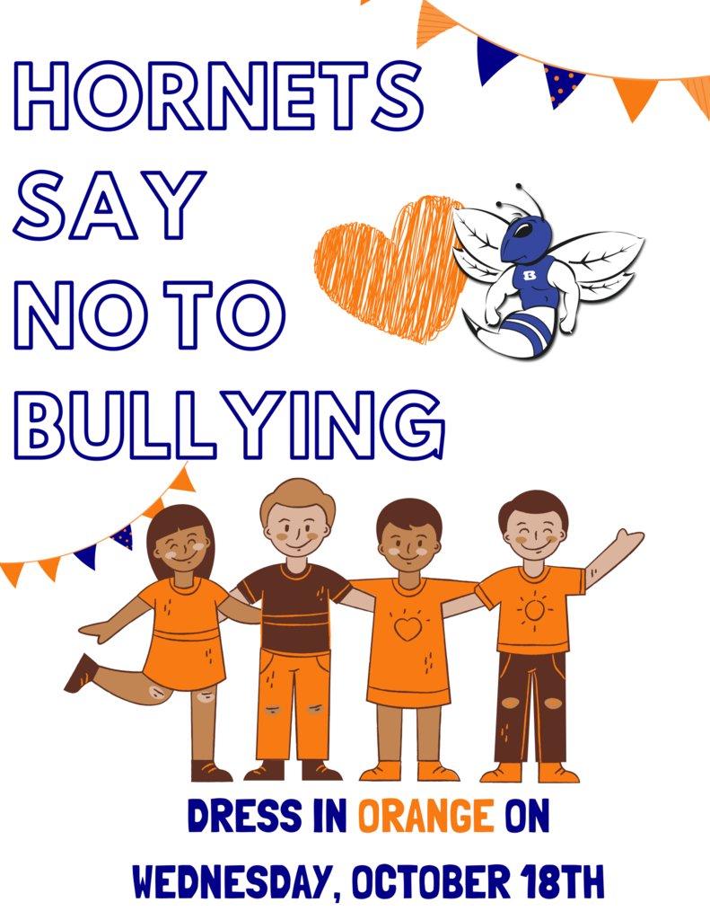 Say no to bullying! Dress in orange on Wednesday, October 18th!